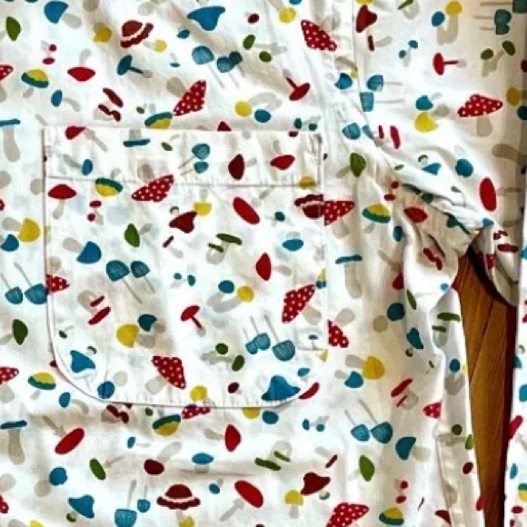 Naked and famous button shirt mushrooms multi color size small small Asian small - Picture 3 of 3
